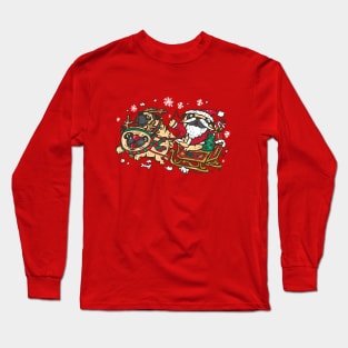 Santapug and Rudolph Long Sleeve T-Shirt